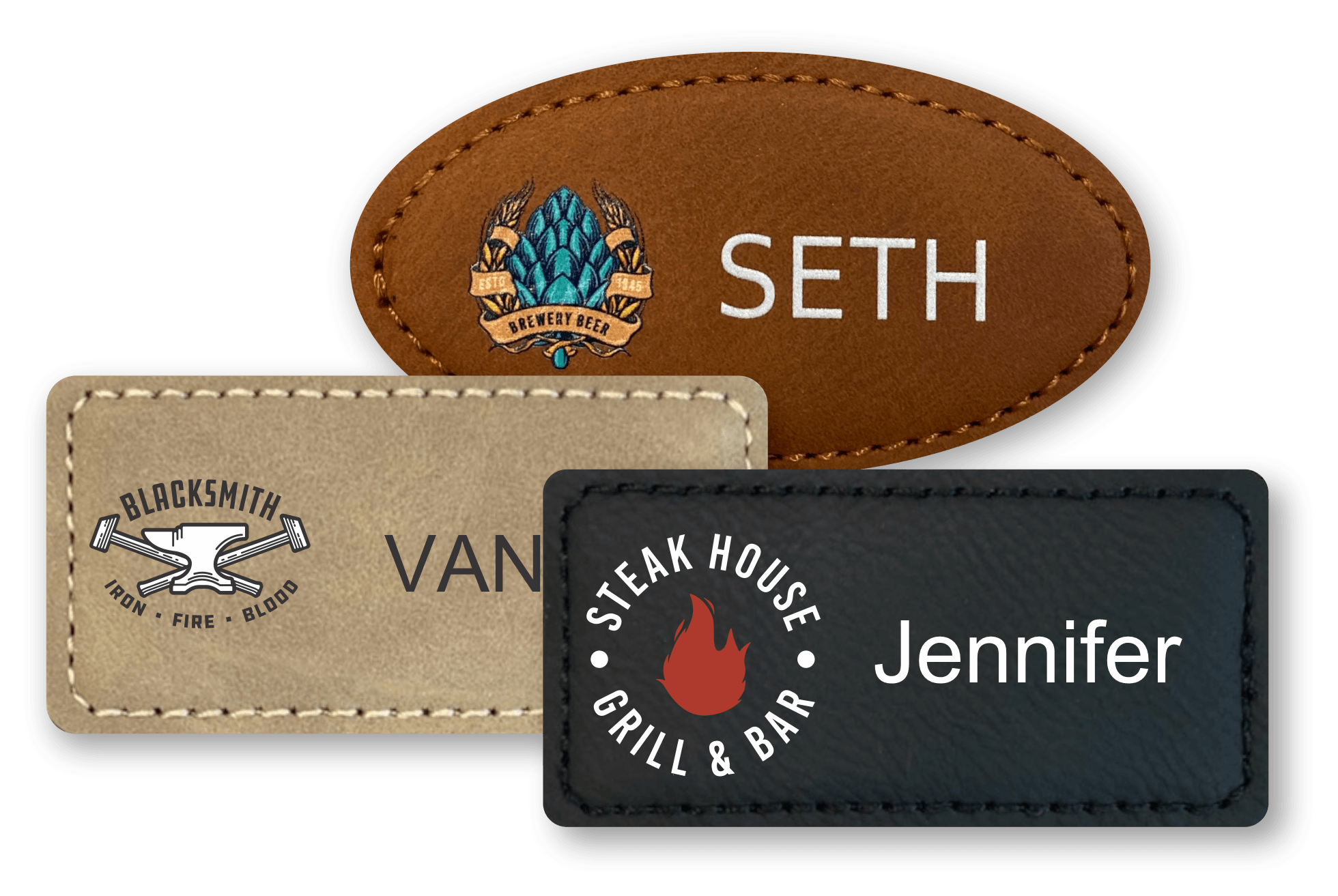 Custom name outlet badge